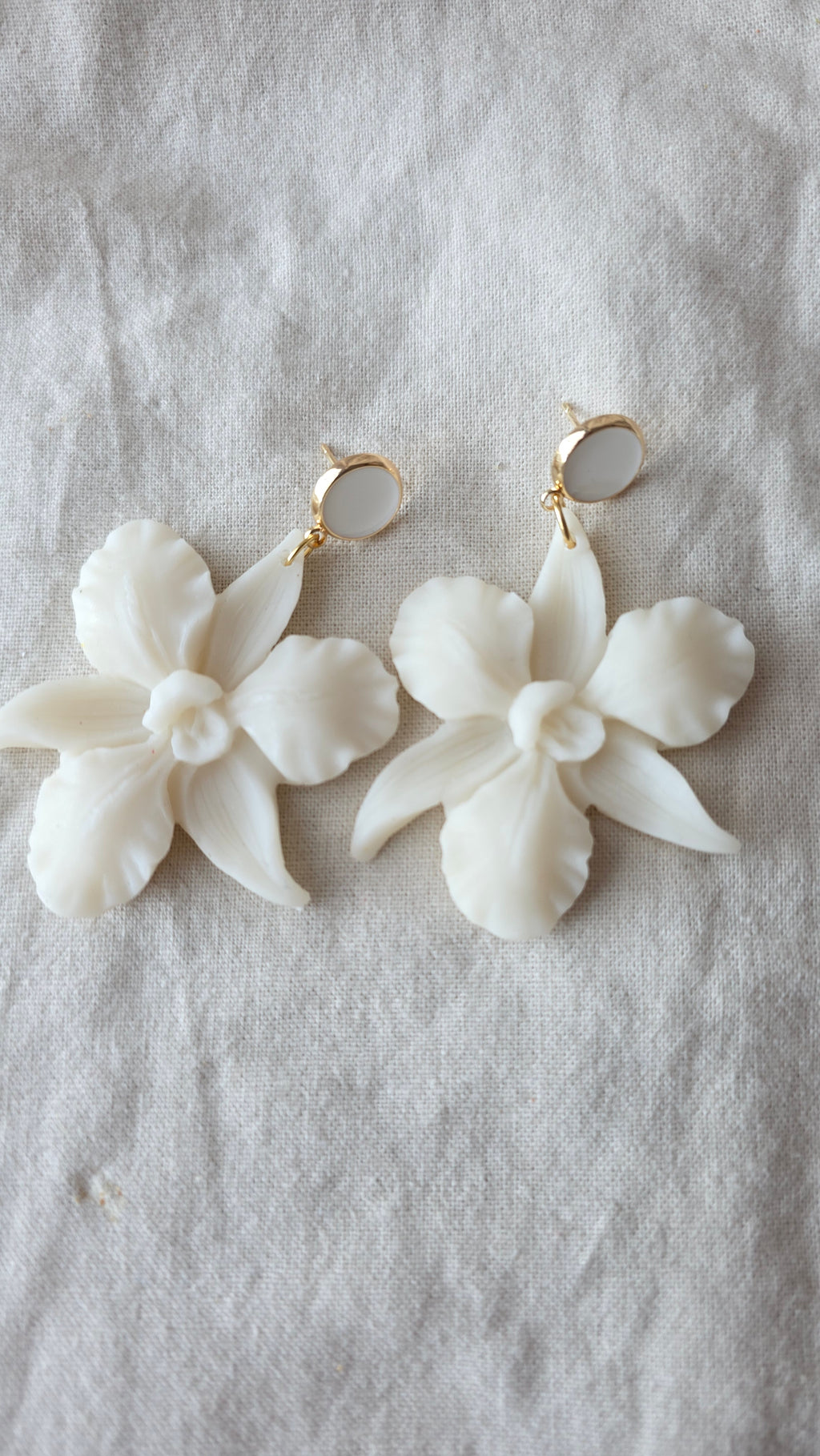 Orchid Bloom Statement Earrings Polymer Clay